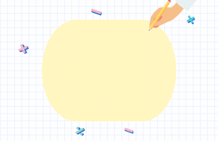 An animated pencil, backpack, and blackboard 